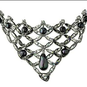 ISO Swarovski Molly Bib Necklace Dark Pearl